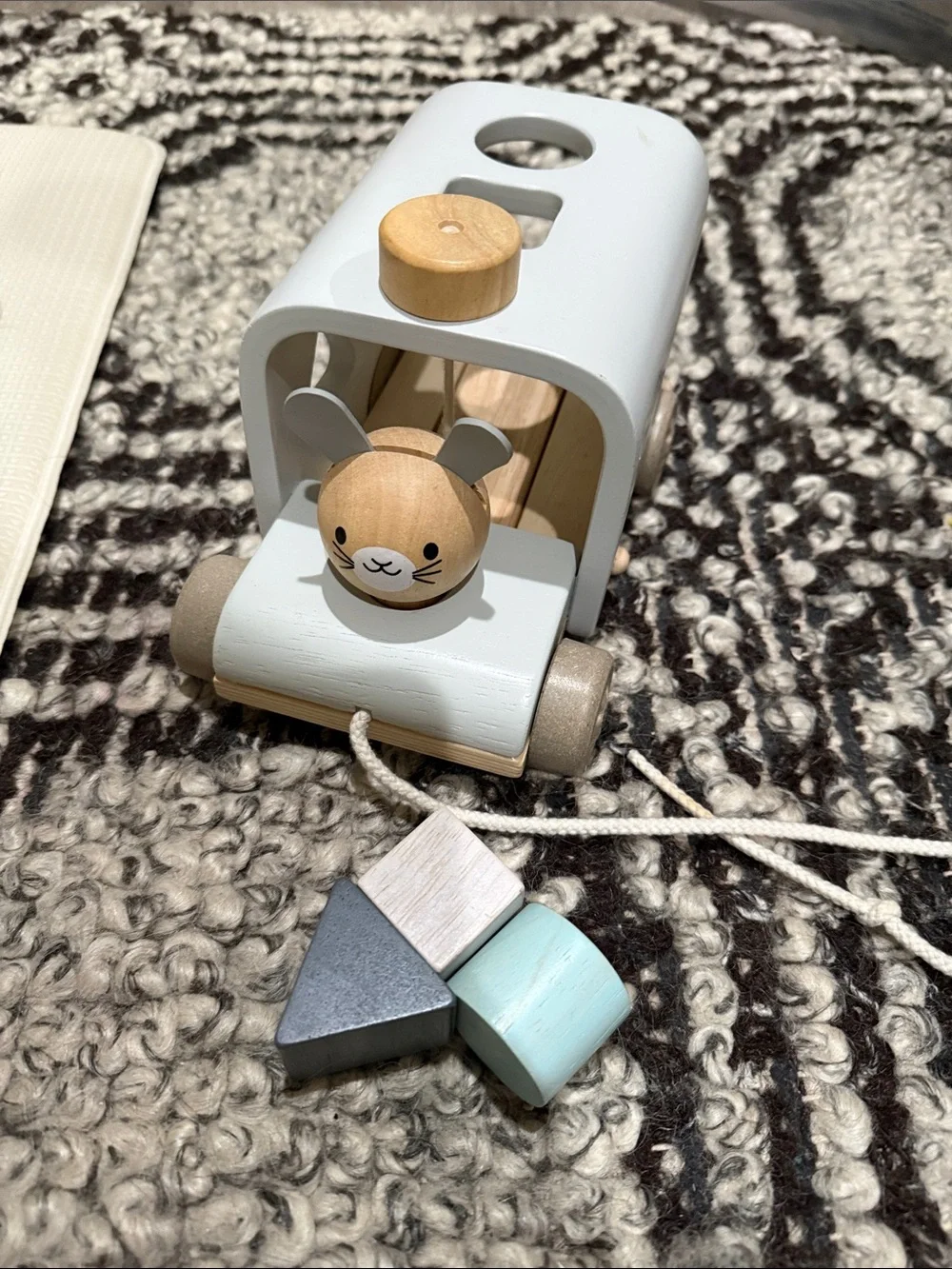 Pottery Barn X Plan Toys wooden pulley truck